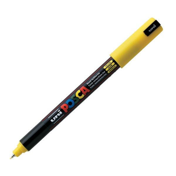 Marcatore Uni Posca a tempera - giallo - Punta tonda - Tratto 0,7 mm