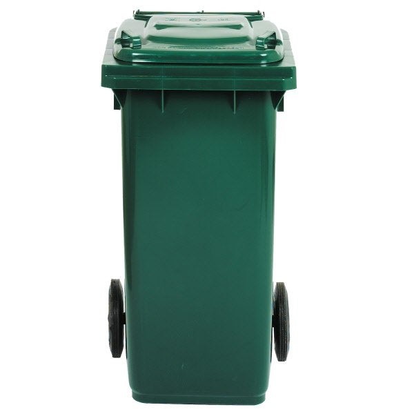 Bidoni carrellati per raccolta differenziata - 120 litri - colore verde scuro