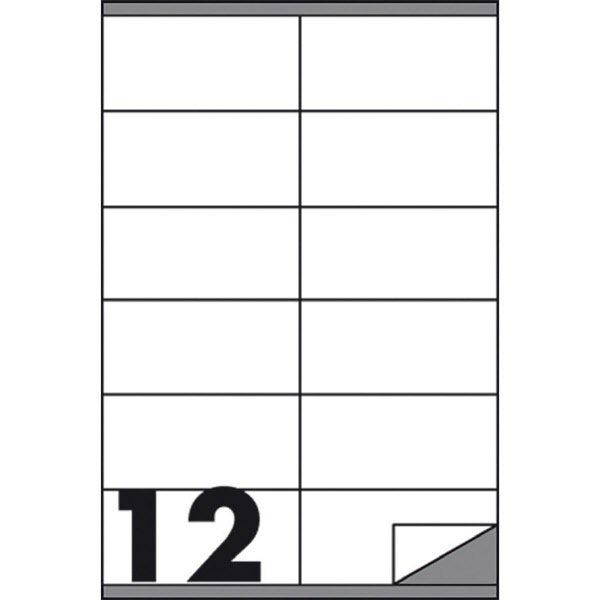 Etichette adesive in scatole da 500 fogli formato A4 -105x 48 mm - 6000 etichette