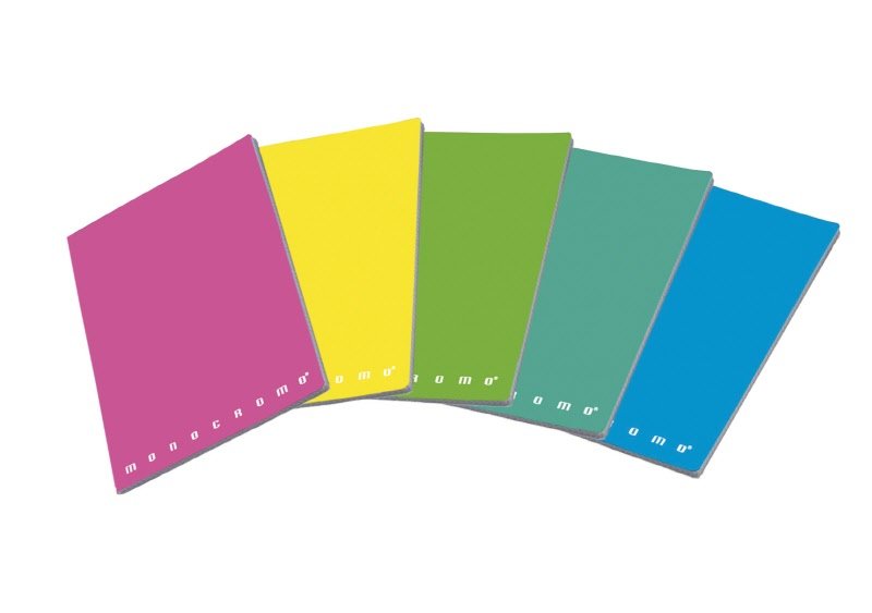 Maxiquaderni Monocromo Fluo  - Rigatura 5M - Quadretto elementari e medie - 80 g - copertine assortite