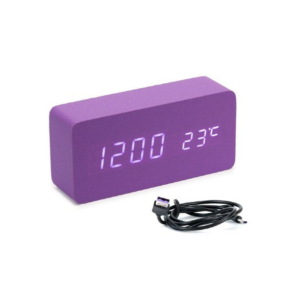 Sveglia led sound control 15X7X4 Cm - viola