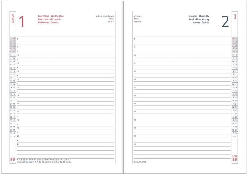 Agenda giornaliera 12 mesi - 2027 - 17,1x24 cm - blu
