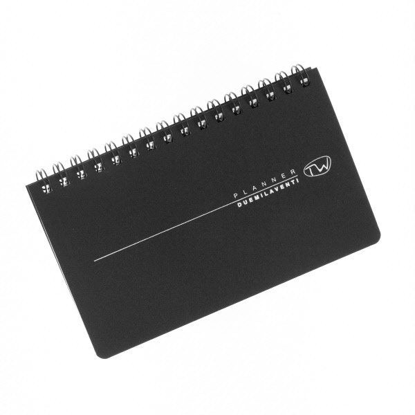 Agenda tascabile settimanale 12 mesi - 2027 - blocco fisso con spirale - 8x14 cm. - nero