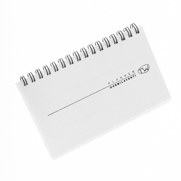 Agenda tascabile settimanale 12 mesi - 2027 - blocco fisso con spirale - 8x14 cm. - bianco