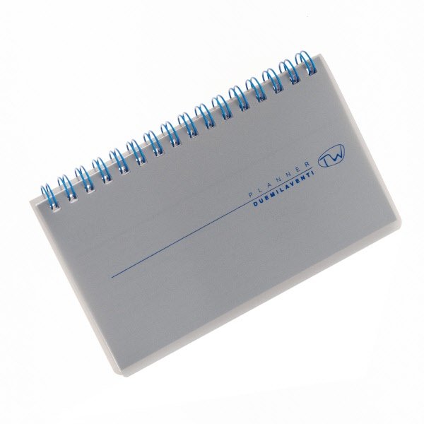 Agenda tascabile settimanale 12 mesi - 2027 - blocco fisso con spirale - 8x14 cm. - argento