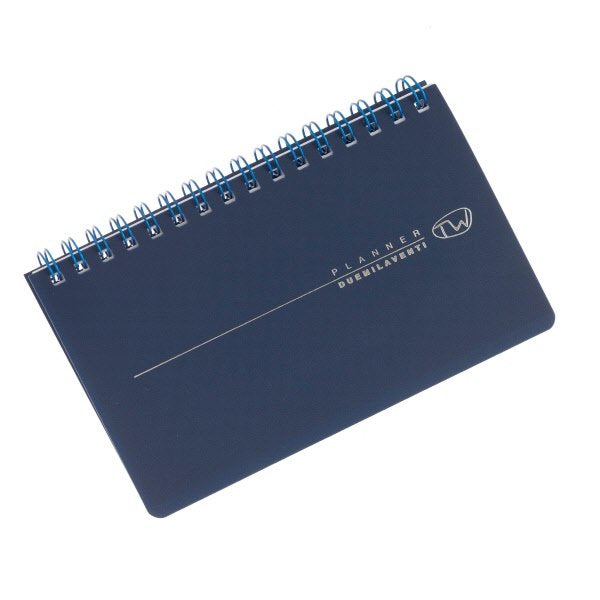 Agenda tascabile settimanale 12 mesi - 2027 - blocco fisso con spirale - 8x14 cm. - blu