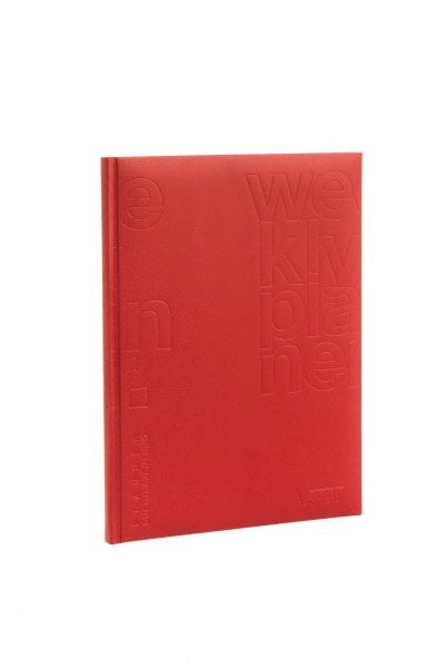 Agenda settimanale tavolo 12 mesi - 2027 - 17x24 cm - copertina sintetico - interno fisso - rosso