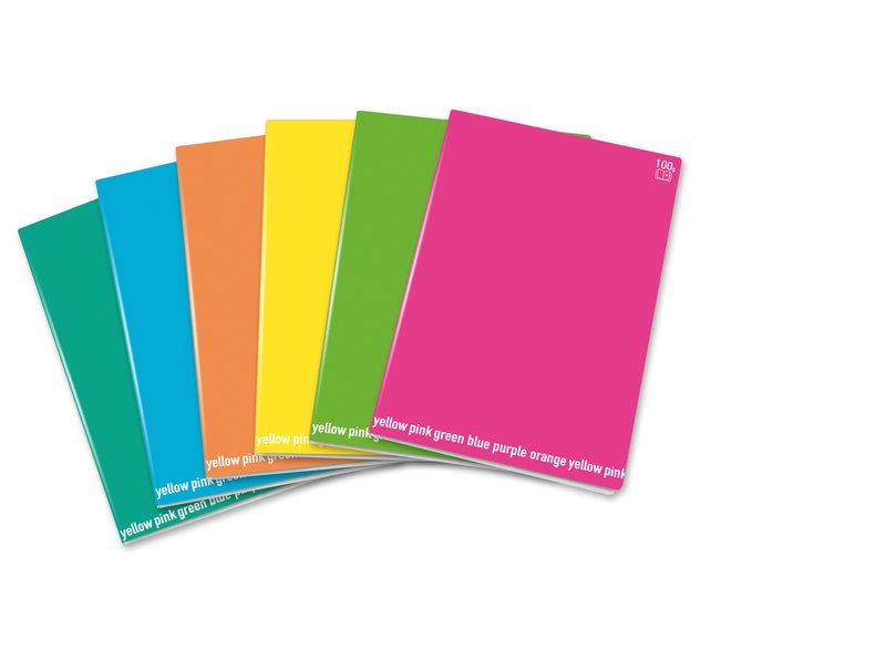 Maxiquaderno Happy Color Fluo Alta Foliazione - Rigatura 4M - Quadretto da 4mm - 100 g - A4 - copertine assortite