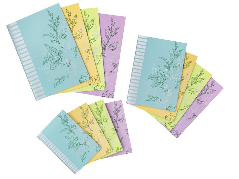 Quaderno - carta riciclata - A4 - senza righe - colori assortiti