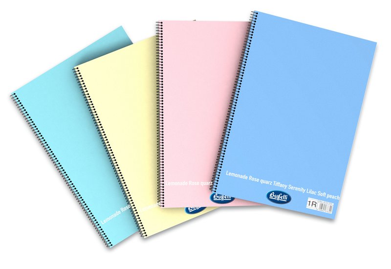 Blocco notes Happy Color Pastello - A4  - 1R - Righe - spirale - 60 fogli da 80 g