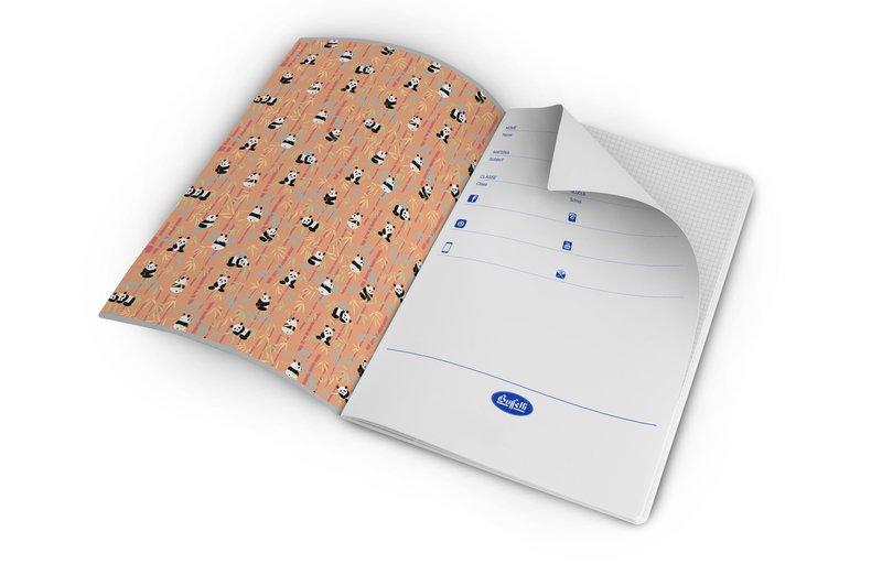 Quaderno Pattern con spirale - Rigatura 1R - Righe - 80 g - A5 - copertine assortite