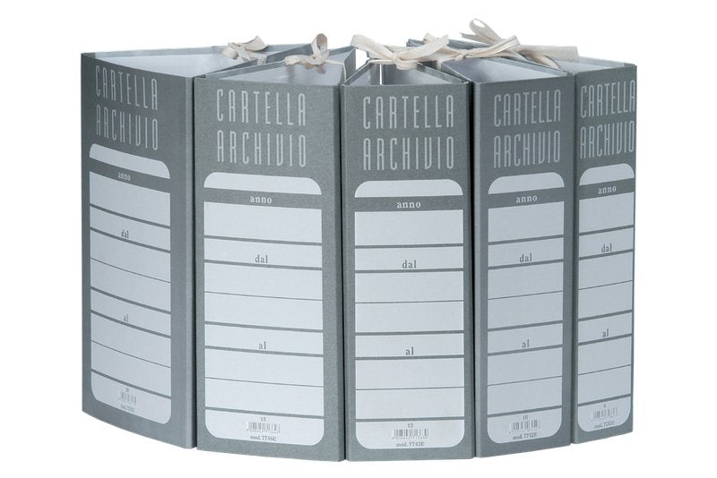 Faldone con lacci - Dorso 12 cm - 34,5x25 cm - grigio