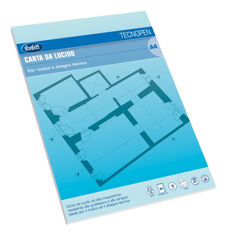 Blocco carta da lucido Tecnopen - 21x29,7 cm - 10 fogli - 75 g