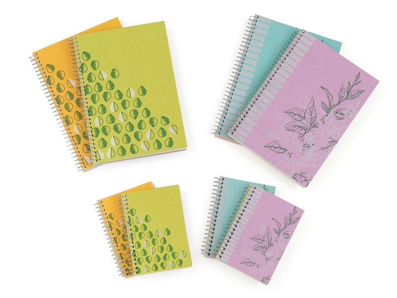 Blocco notes 2in1 con spirale I love green - carta riciclata - 10,5x15 cm - colori assortiti