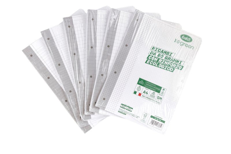 Ricambi rinforzati - 80 g - Rigatura 5M - Quadretto da 5mm
