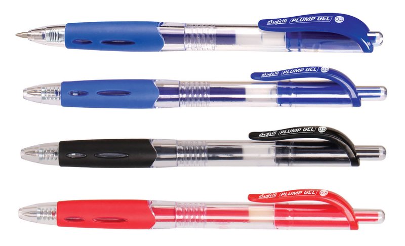 Penna a sfera a scatto Gel Plump - punta fine - colore nero