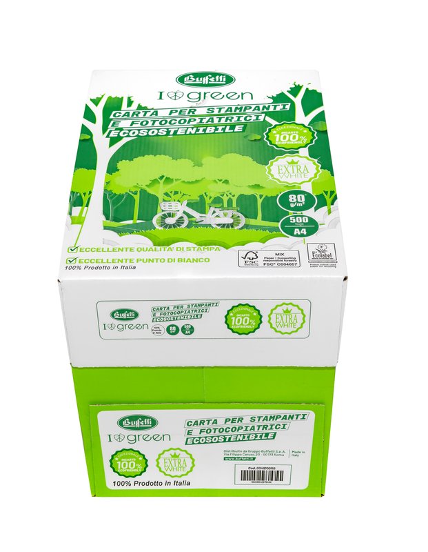 Carta Buffetti Green 100% riciclabile - A4 - 21x29,7 cm - 80 g