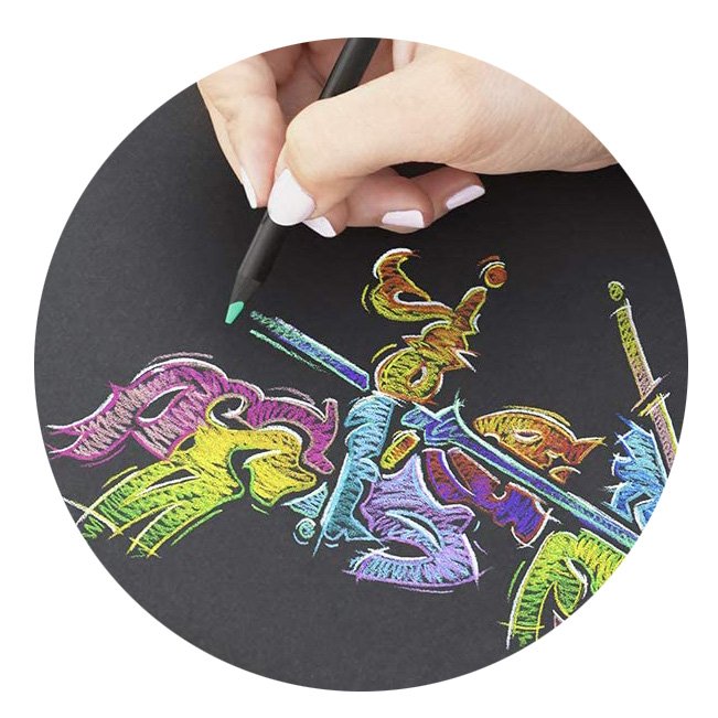 Carta e cartoncini Michelangelo Color  A4 - risma da 100 fogli 90g - colori forti - nero