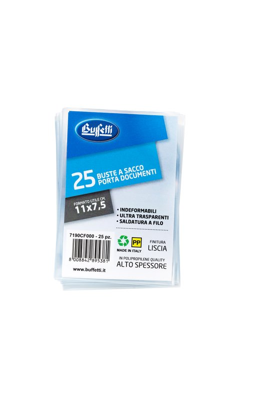 Buste a sacco - Polipropilene - 11x7,5 cm - carta identità - lisce - alto spessore