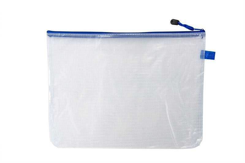 Busta con zip - PVC - 26x35 cm - blu
