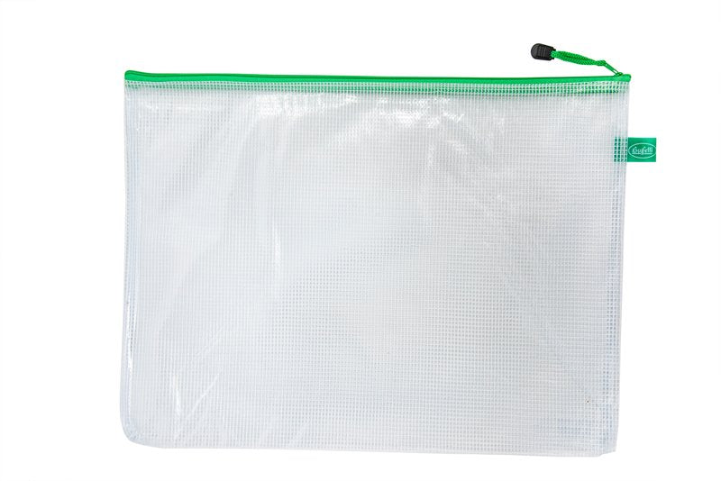Busta con zip - PVC - 30x40 cm - verde