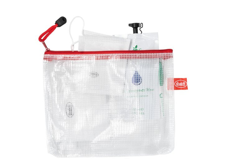 Busta con zip - PVC -17x21 cm - rosso