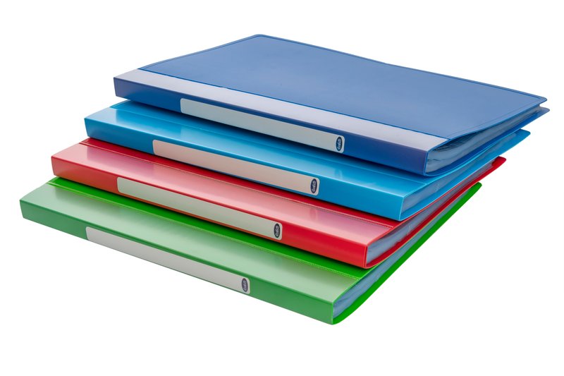 Portalistini dorso rigido  - Polipropilene - 60 buste - 30x22 cm - colori assortiti