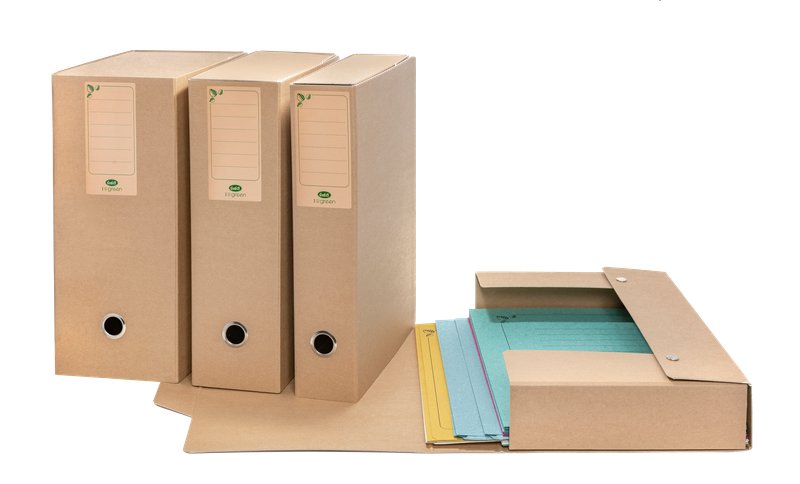 Scatola progetti con bottone  - Dorso 15 cm - 34x24 cm - avana