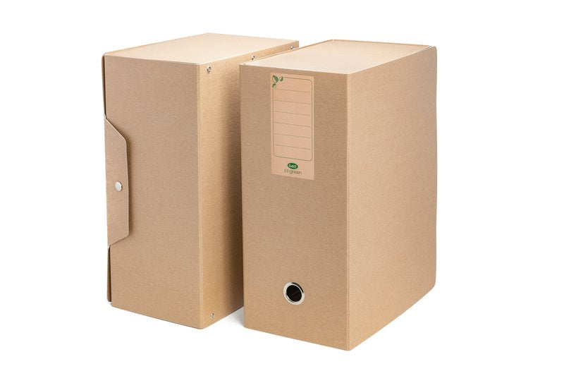 Scatola progetti con bottone  - Dorso 15 cm - 34x24 cm - avana