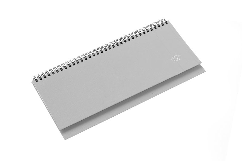 Planner settimanale 12 mesi orizzontale - in sintetico - blocco fisso -  2027 - 29,8x10,5 cm - spirale - grigio argento