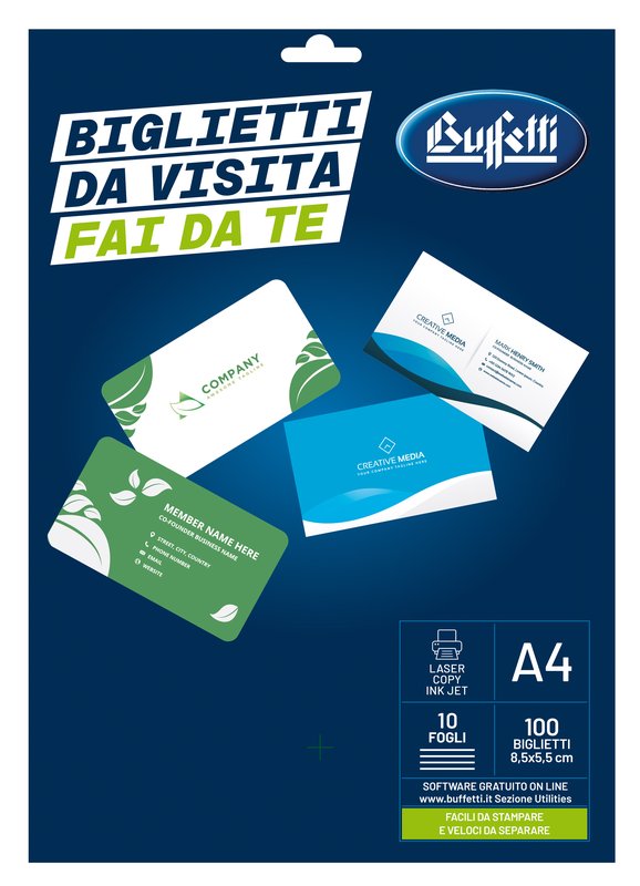 Biglietti da visita Premium - angoli vivi  - bianco 200 g