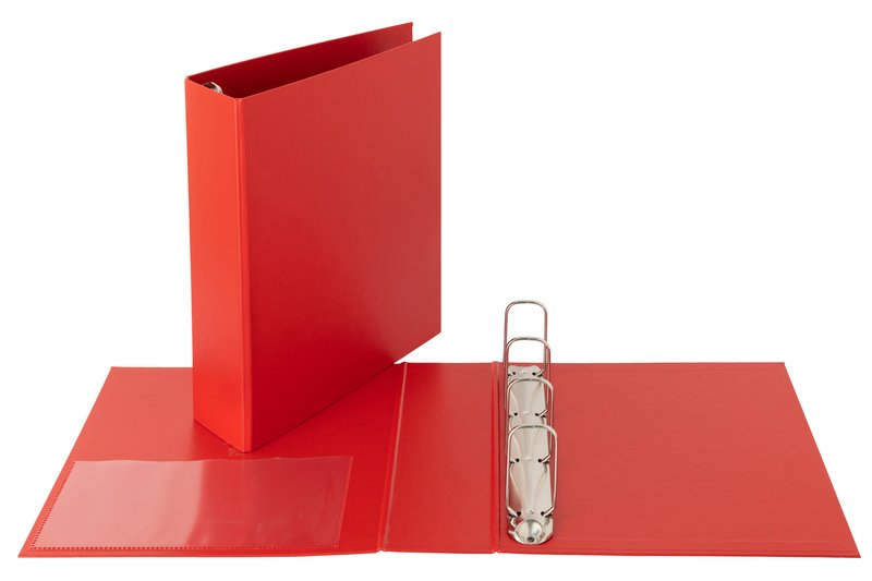 Cartella - 4 anelli quadri - Diametro 65 mm - 30x22- rosso
