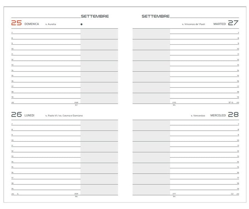 Agenda bigiornaliera per Insegnanti 12 mesi - 2025/2026 - 13x21 cm - nero