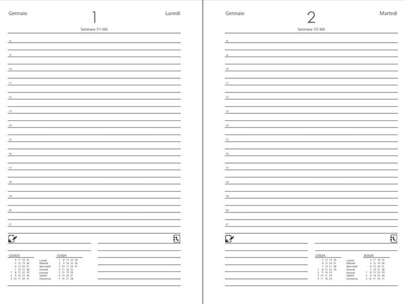 Agenda Accademica 16 mesi settembre-dicembre - tracciato misto giornaliera/settimanale in carta ecologica - interno  fisso -  2026/2027  - 11x16,5 cm - elastico di chiusura - ciliegia