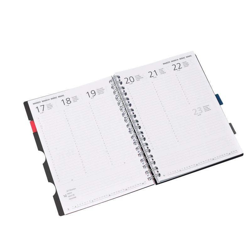 Settimanale + notes a righe e bianco - 2026 -  f.to 14,5x20,5 cm