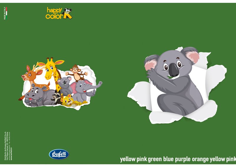 Maxiquaderno HAPPY COLOR KIDS - Rigatura 0B - Righe 3a elementare - 80 g - A4 - copertine assortite