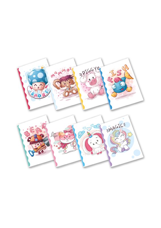 Maxiquaderno CUTE - Rigatura 0Q - Quadretto da 5mm con margine - 80 g - A4 - copertine assortite
