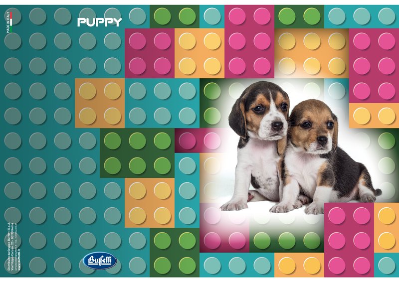 Maxiquaderno PUPPY - Rigatura 0B - Righe 3a elementare - 80 g - A4 - copertine assortite
