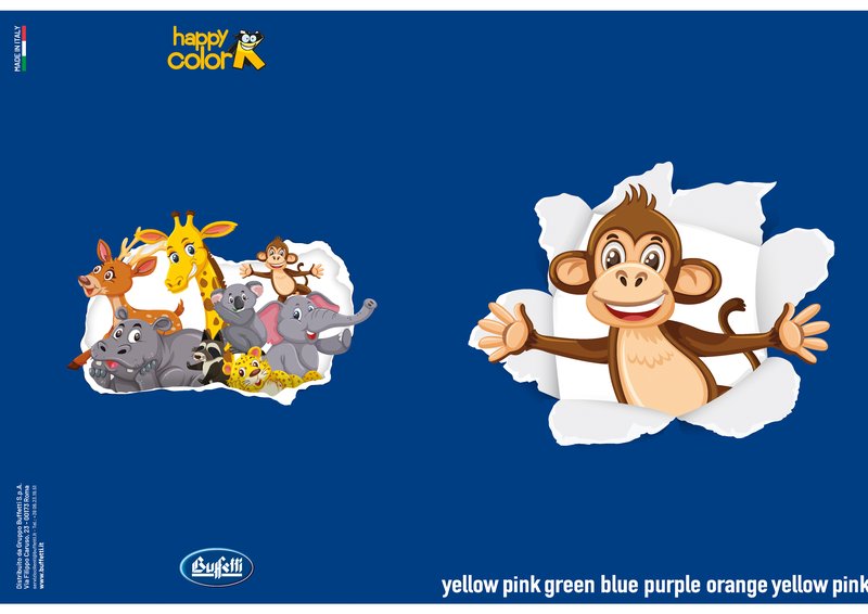 Maxiquaderno HAPPY COLOR KIDS - Rigatura 1R - Righe - 80 g - A4 - copertine assortite