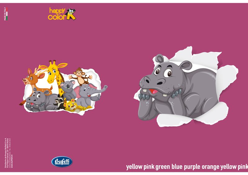 Maxiquaderno HAPPY COLOR KIDS - Rigatura 0C - Righe con margine - 80 g - A4 - copertine assortite