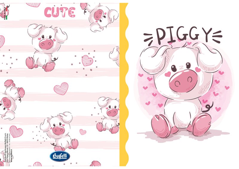 Maxiquaderno CUTE - Rigatura 5M - Quadretto da 5mm - 80 g - A4 - copertine assortite
