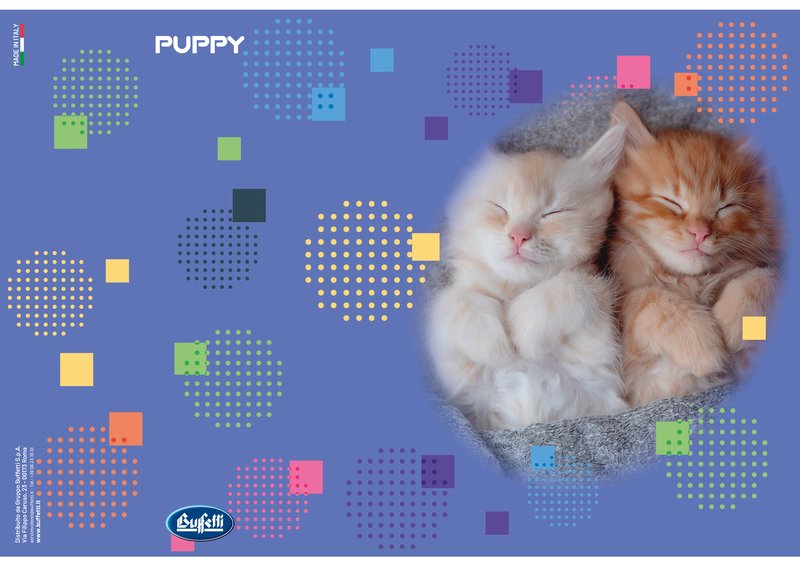 Maxiquaderno PUPPY - Rigatura 0C - Righe con margine - 80 g - A4 - copertine assortite
