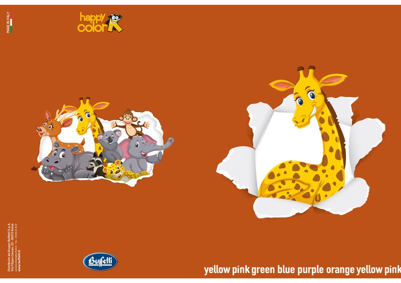 Maxiquaderno HAPPY COLOR KIDS - Rigatura 0C - Righe con margine - 80 g - A4 - copertine assortite