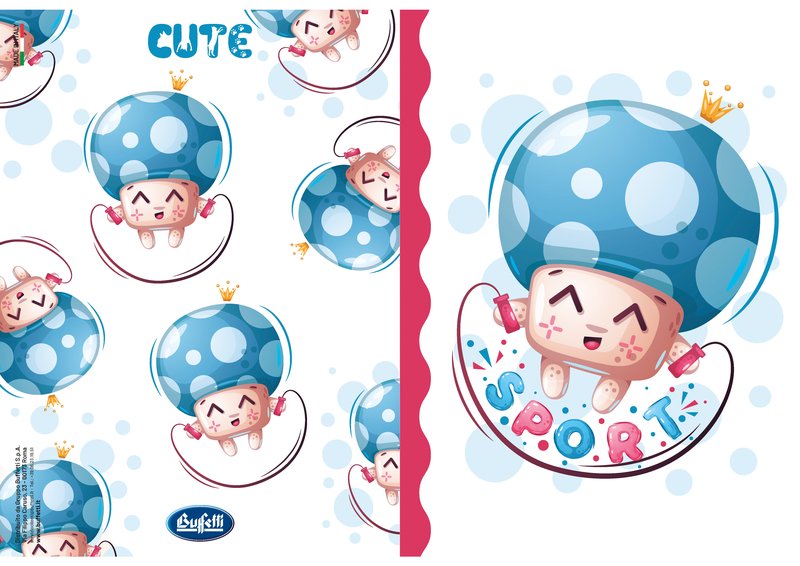 Maxiquaderno CUTE - Rigatura 0C - Righe con margine - 80 g - A4 - copertine assortite