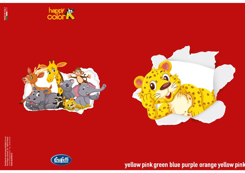 Maxiquaderno HAPPY COLOR KIDS - Rigatura 0Q - Quadretto da 5mm con margine - 80 g - A4 - copertine assortite