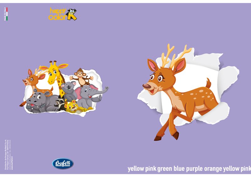 Maxiquaderno HAPPY COLOR KIDS - Rigatura 1R - Righe - 80 g - A4 - copertine assortite