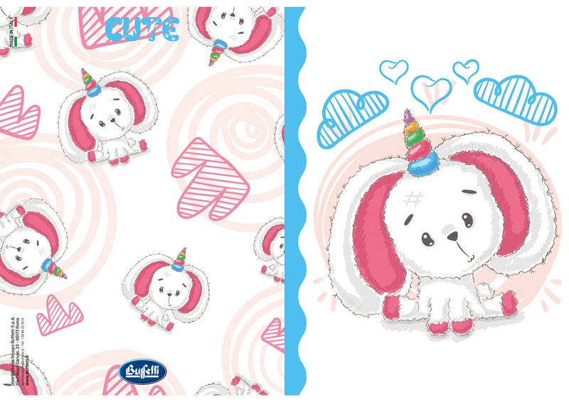Maxiquaderno CUTE - Rigatura 0Q - Quadretto da 5mm con margine - 80 g - A4 - copertine assortite