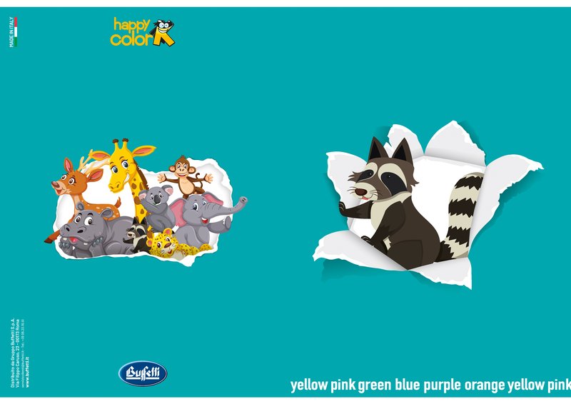 Maxiquaderno HAPPY COLOR KIDS - Rigatura 0B - Righe 3a elementare - 80 g - A4 - copertine assortite