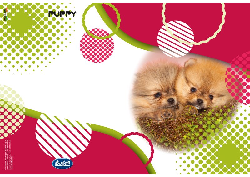 Maxiquaderno PUPPY - Rigatura 5M - Quadretto da 5mm - 80 g - A4 - copertine assortite