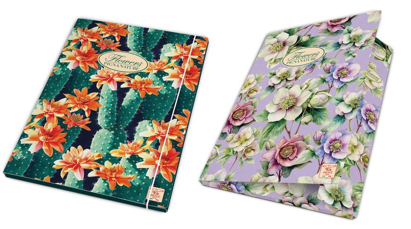 Cartellina 3 lembi con elastico NATURE FLOWER